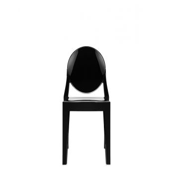 Set 2 scaune Kartell Victoria Ghost design Philippe Starck negru lucios