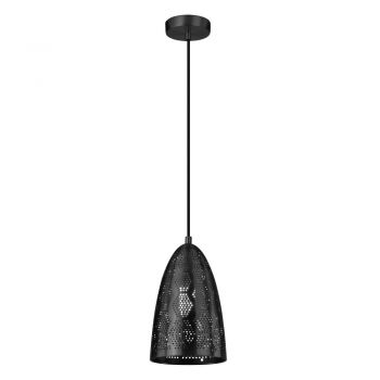 Lustră neagră cu abajur din metal ø 20 cm Bene – Candellux Lighting