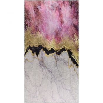Covor alb/roz lavabil 80x150 cm – Vitaus