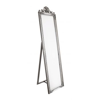 Oglinda de podea Miro, Bizzotto, 45 x 180 cm, lemn de molid, argintiu