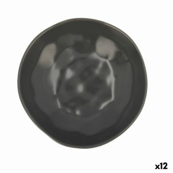 Set 12 farfurii adanci, Bidasoa, Cosmos, Ø 22 cm, ceramica, negru