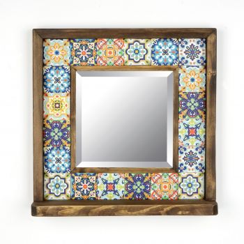 Oglinda decorativa, Evila Originals, STO016, 32.5x33x8 cm, Multicolor