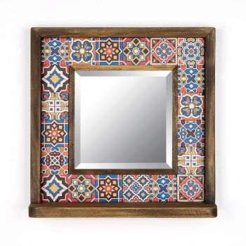 Oglinda decorativa, Evila Originals, STO018, 32.5x33x8 cm, Multicolor