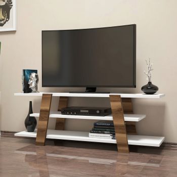 Comoda TV, Hommy Craft, Flower, 120x42x33.6 cm, Nuc/Alb