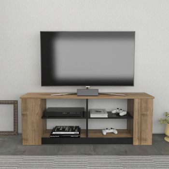 Comoda TV, Retricy, Space, 140x35x51.8 cm, PAL, Nuc / Negru