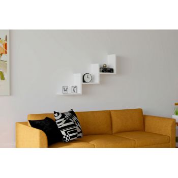 Raft de perete, Puqa Design, Mist, 90x60x19.6 cm, PAL, Alb