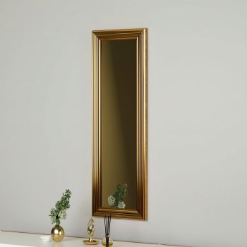 Oglinda decorativa, Siam, Boos, 30x90x3 cm, MDF , Auriu