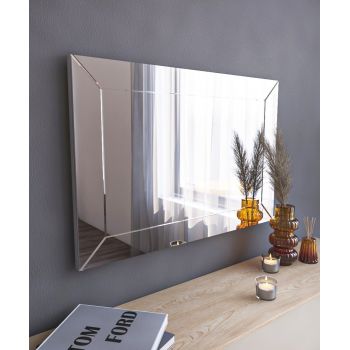 Oglinda decorativa, Siam, Relsa, 50x75x2.2 cm, MDF , Alb