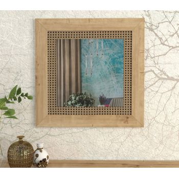 Oglinda decorativa, Tera Home, Madura, 72x72 cm, PAL, Stejar