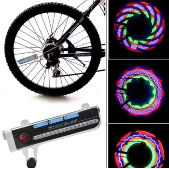 Lumini spite bicicleta, 32 LED multicolor cu 30 moduri iluminare