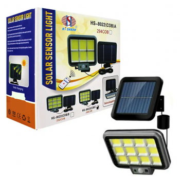 Proiector solar 288LED, 50W, senzor de miscare, HS-8022 telecomanda, 3 moduri de iluminare