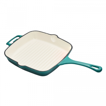 Tigaie grill fonta emailata Cooking by Heinner, Taste of Home by Chef Sorin Bontea, inductie, 26.5 x 26.5 x 5 cm