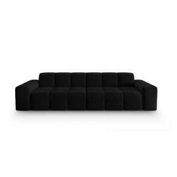 Canapea neagră cu tapițerie din catifea 255 cm Kendal – Micadoni Home
