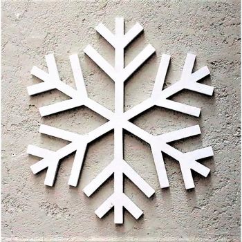 Decoratiune de perete, Snowflake, 38x1.8x38 cm, Placaj , Alb