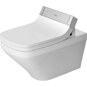Vas WC suspendat Duravit DuraStyle Rimless 62cm pentru capac cu functie de bideu SensoWash finisaj WonderGliss