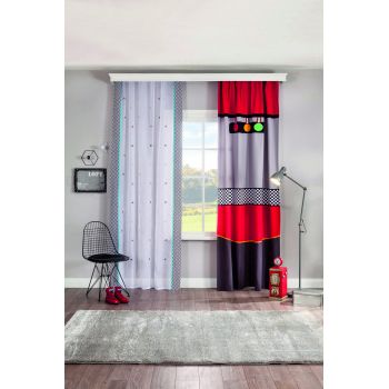 Perdea, Nitro Curtain (140x260 Cm), Çilek, Poliester
