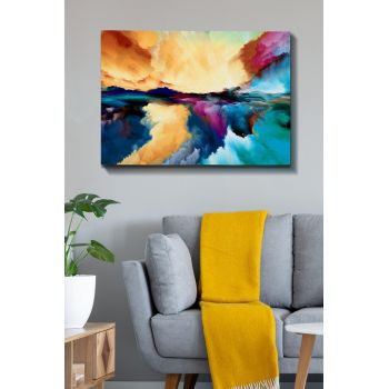 Tablou Canvas Punere Soarelui, Multicolor, 100 x 70 cm