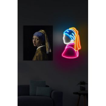 Lampa Neon Girl With A Pearl Earring Pinky, Multicolor