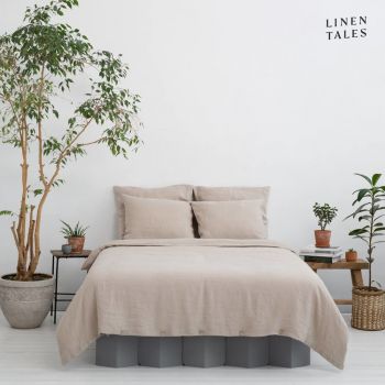 Lenjerie de pat crem din fibre de cânepă pentru pat dublu 240x220 cm – Linen Tales