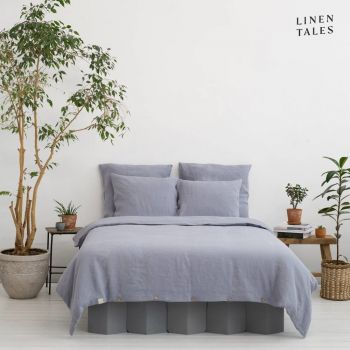Lenjerie de pat gri deschis din fibre de cânepă pentru pat de o persoană 135x200 cm – Linen Tales