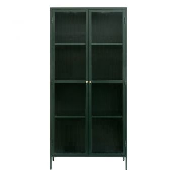 Vitrină verde-închis din metal 90x190 cm Bronco – Unique Furniture