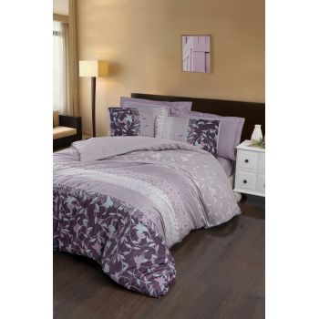Lenjerie de pat pentru o persoana (DE), Ivy - Lilac, Victoria, Bumbac Satinat