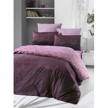 Lenjerie de pat pentru o persoana Single XL (DE), Pandora - Rose, Victoria, Bumbac Satinat