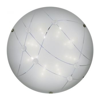 Plafonieră albă/verde LED cu abajur din sticlă ø 30 cm Duca – Candellux Lighting
