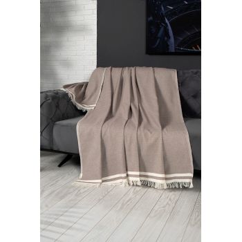 Cuvertura de pat, Alinda - Brown (170 x 230), DC Home, Bumbac