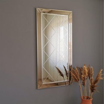 Oglinda decorativa Avant, Argint, 65x130x2 cm