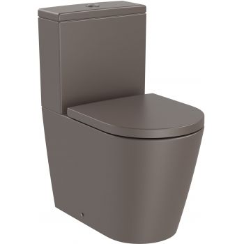 Vas wc Roca Inspira Round Rimless Compact back-to-wall 375x600mm cafea
