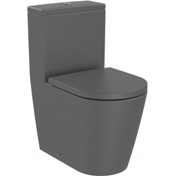 Vas wc Roca Inspira Round Rimless Compact back-to-wall 375x600mm onyx