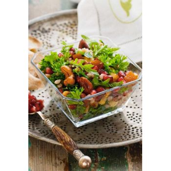 Bol de salată, Transparent, 21x13x21 cm