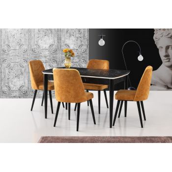 Masă Vega Dining Table, Alb, 80x75x130 cm
