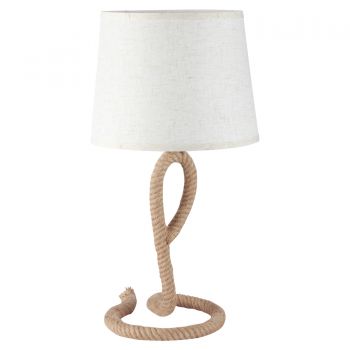 HOMCOM Lampă de Masă în Stil Marinaresc din Frânghie și Țesătură Pentru Casă și Birou, Ф30x56 cm, Bej