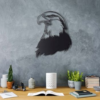 Decoratiune de perete, Noble Eagle, Metal, Dimensiune: 38 x 44 cm, Negru