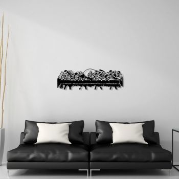 Decoratiune de perete, Last Dinner Small, metal, 72 x 23 cm, negru