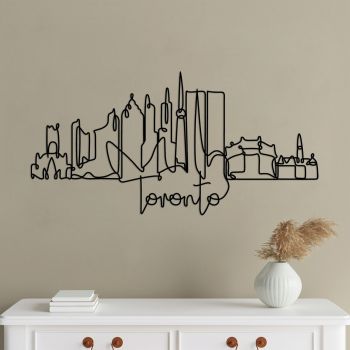 Decoratiune de perete, Toronto, Metal, Grosime: 2 mm, Negru
