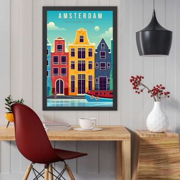 Tablou decorativ, Amsterdam (40 x 55), MDF , Polistiren, Multicolor