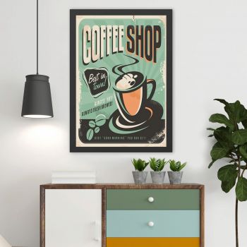 Tablou decorativ, Coffee Shop (40 x 55), MDF , Polistiren, Multicolor