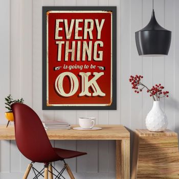 Tablou decorativ, Everything OK 3 (55 x 75), MDF , Polistiren, Multicolor
