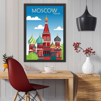 Tablou decorativ, Moscow 2 (35 x 45), MDF , Polistiren, Multicolor
