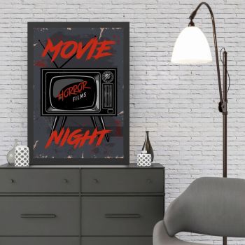 Tablou decorativ, Movie Night 2 (35 x 45), MDF , Polistiren, Multicolor