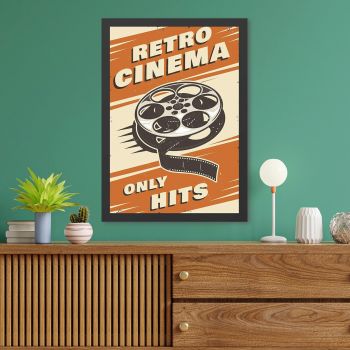 Tablou decorativ, Retro Cinema 3 (40 x 55), MDF , Polistiren, Multicolor