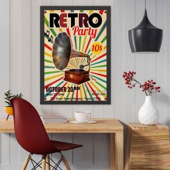 Tablou decorativ, Retro Party (35 x 45), MDF , Polistiren, Multicolor