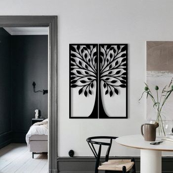 Decoratiune de perete, Efsane, metal, 51 x 65 cm, negru