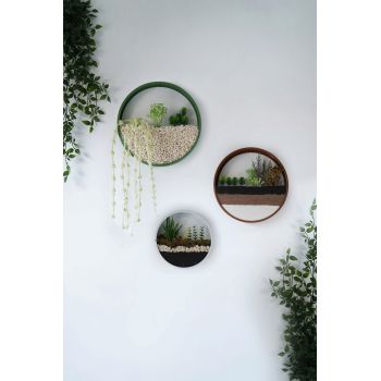 Decoratiune de perete, Smooth Hydrangea, Metal , Fier, Verde / Maro / Alb