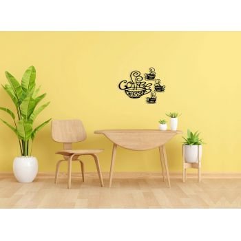 Decoratiune de perete, Coffee, Metal, 30 x 30 cm, Negru