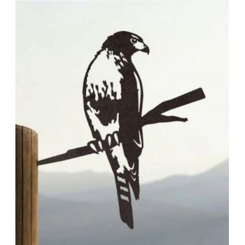 Decoratiune de perete, Hawk, Metal, Dimensiune: 25 x 33 cm, Negru