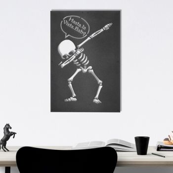 Decoratiune de perete, Skeleton 1, Metal, Dimensiune: 45 x 70 cm, Negru